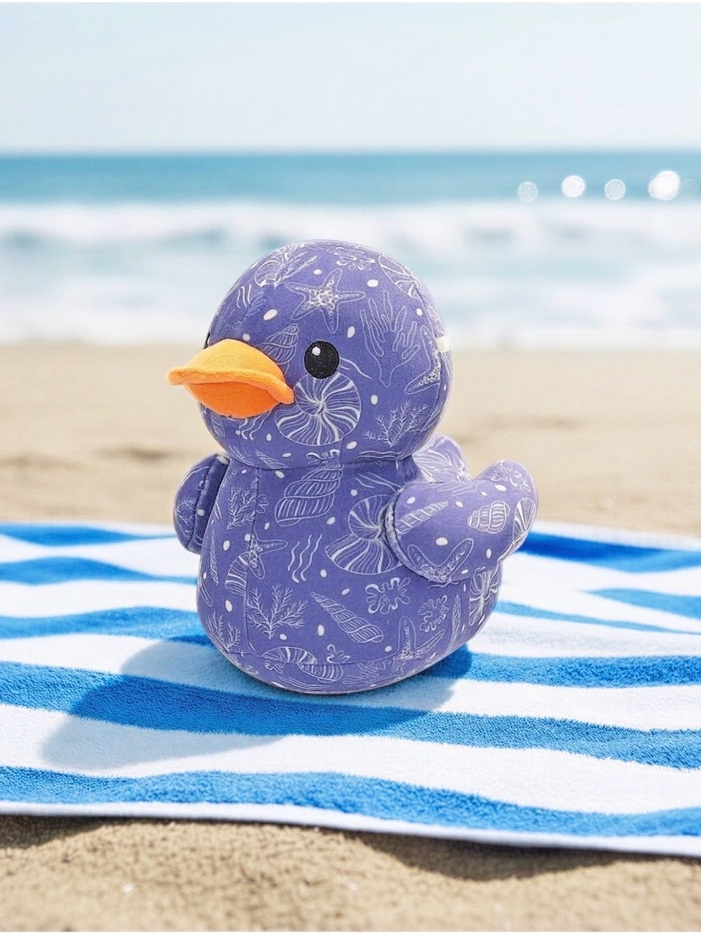 Blue Plush Duck with Orange Beak - Kids Stuffed Animal - Picture 2 of 6